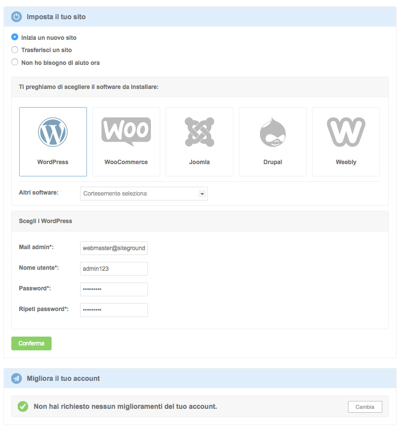 come installare wordpress