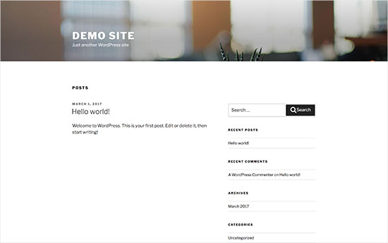 Esempio tema base di WordPress